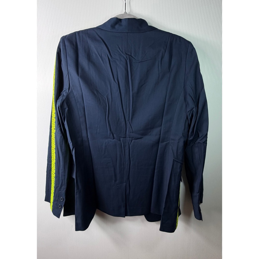 Wildfang Empower Colorblock Tux Blazer Womens Large Navy Neon Green Mesh New - Picture 3 of 13